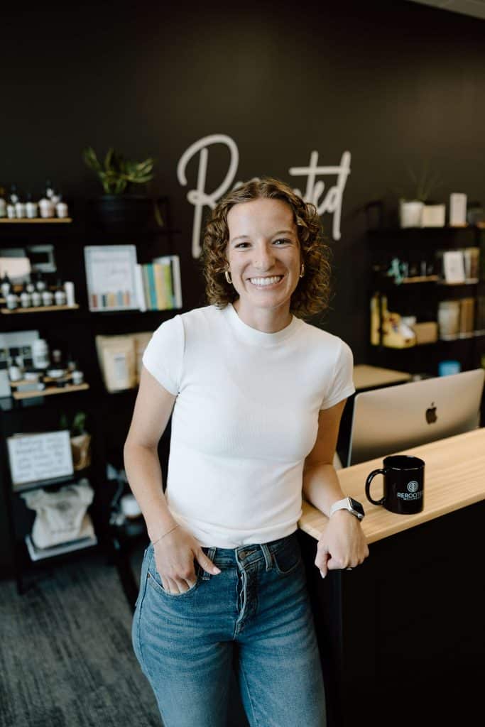 A portrait of Dr. Grace for ReRooted Wellness in Sioux Falls, SD and Rock Rapids, IA.