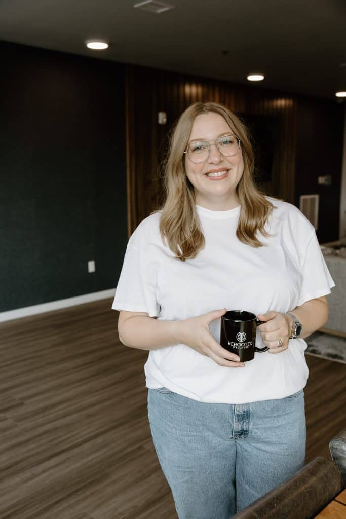 A portrait of Jenna for ReRooted Wellness in Sioux Falls, SD and Rock Rapids, IA.